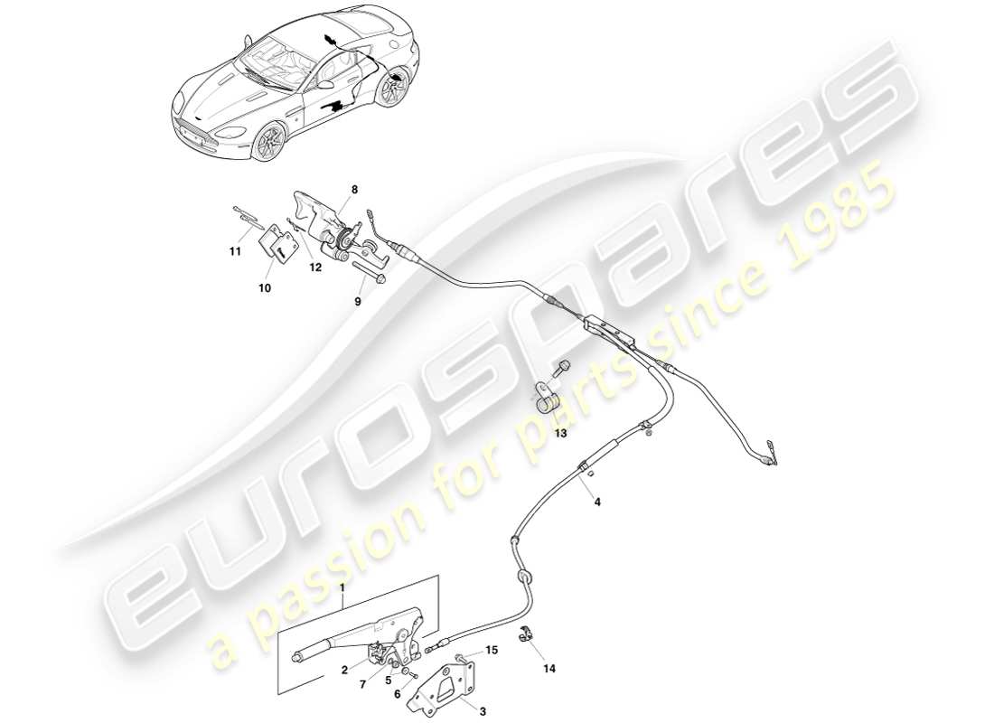 a part diagram from the aston martin v8 vantage (2007) parts catalogue