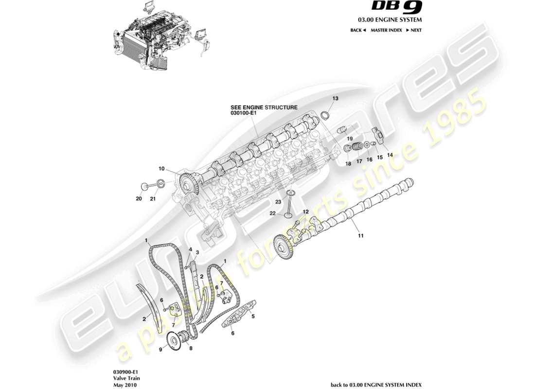 a part diagram from the aston martin db9 (2009) parts catalogue