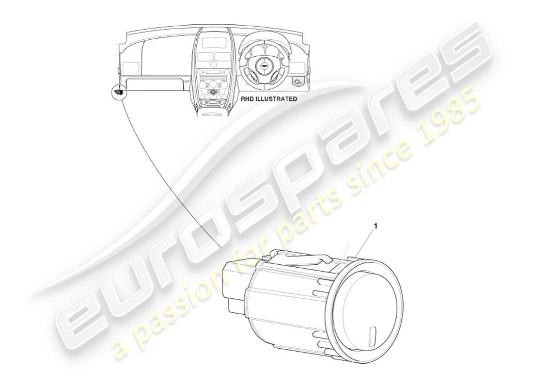 aston martin v8 vantage (2007) fuel filler release switch part diagram