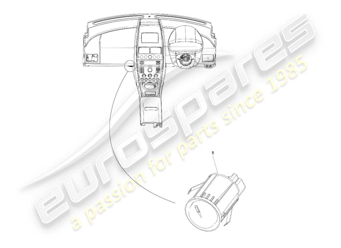 aston martin v8 vantage (2005) glove box switch part diagram