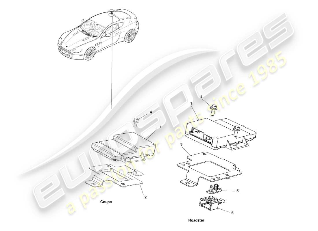 aston martin v8 vantage (2007) gps tuner part diagram