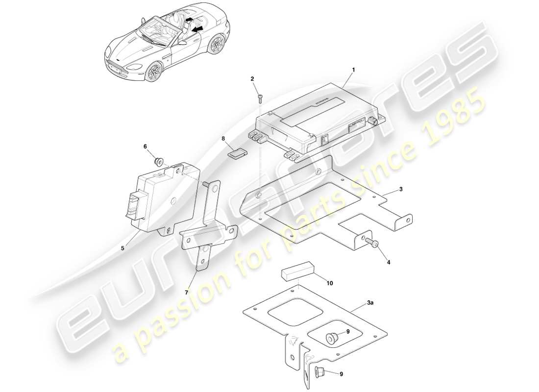 aston martin v8 vantage (2005) garmin navigation, roadster, 12my part diagram