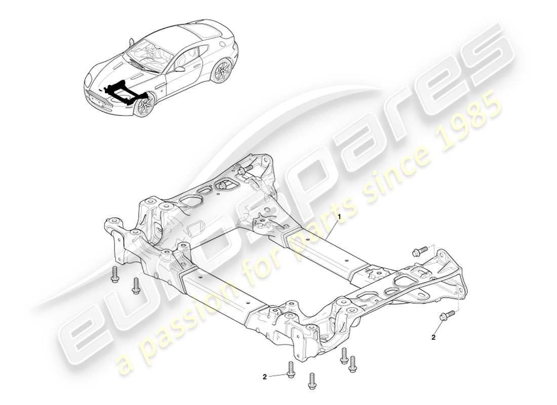 aston martin v8 vantage (2005) front subframe part diagram