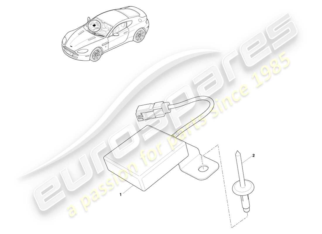 aston martin v8 vantage (2005) wi-fi antenna, 16my part diagram