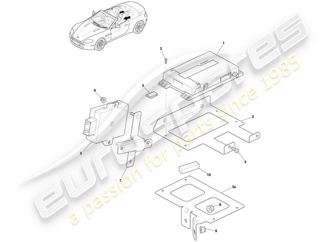 aston martin v8 vantage (2007) garmin navigation, roadster, 12my part diagram