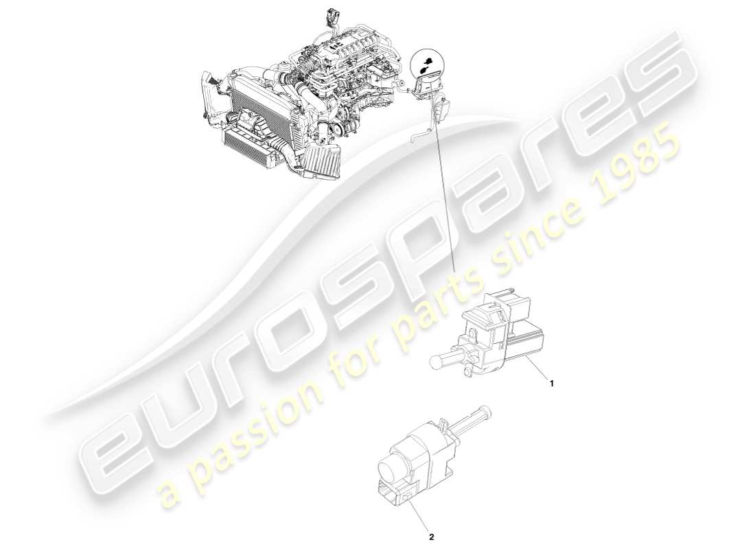 aston martin v8 vantage (2005) clutch pedal switch part diagram