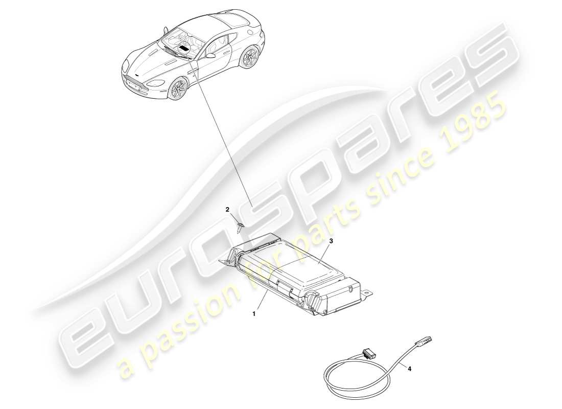 aston martin v8 vantage (2007) navigation display part diagram