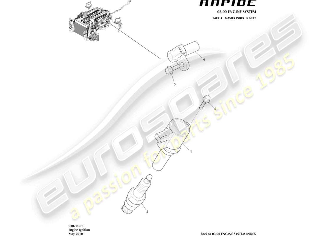 aston martin rapide (2011) ignition part diagram