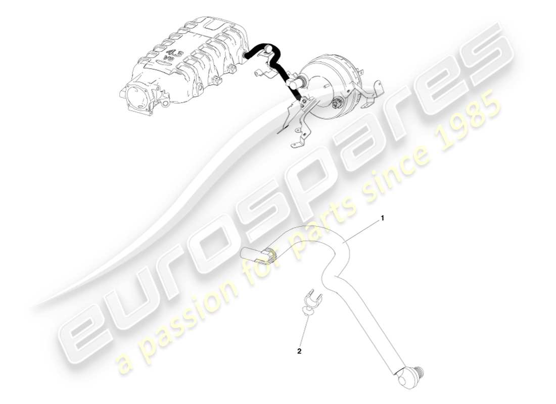 aston martin v8 vantage (2005) vacuum pipe, lhd part diagram