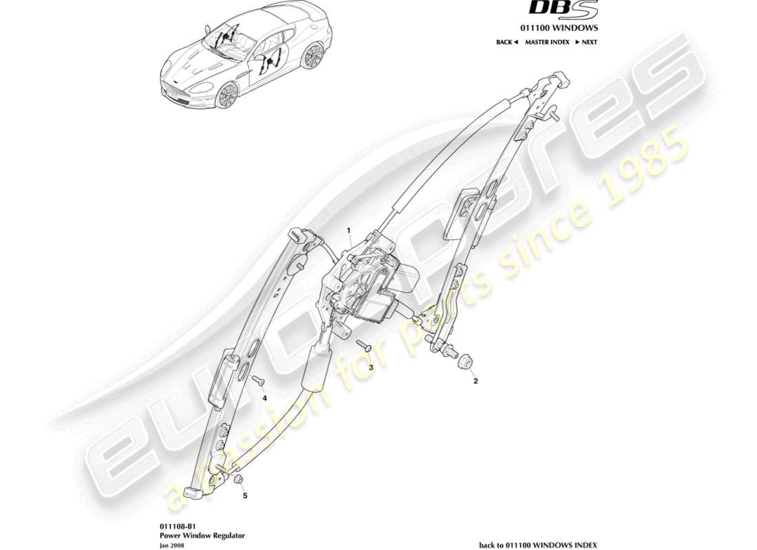 a part diagram from the aston martin dbs parts catalogue