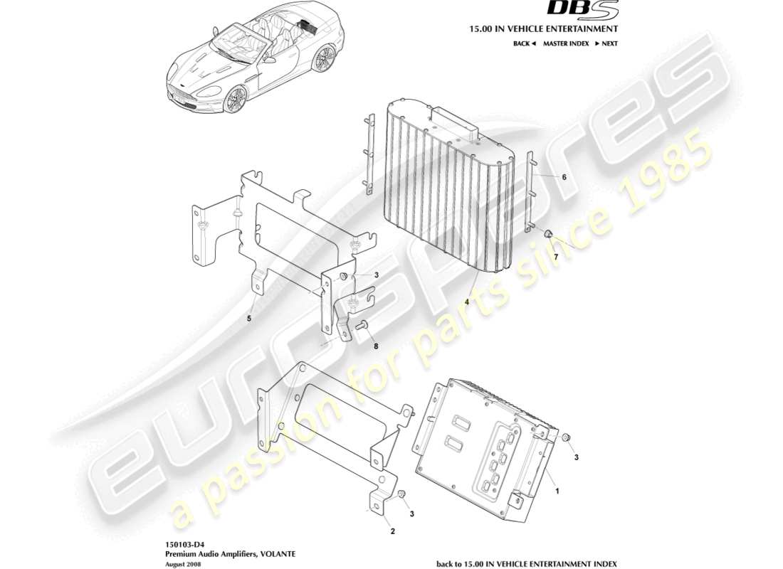 a part diagram from the aston martin dbs (2010) parts catalogue