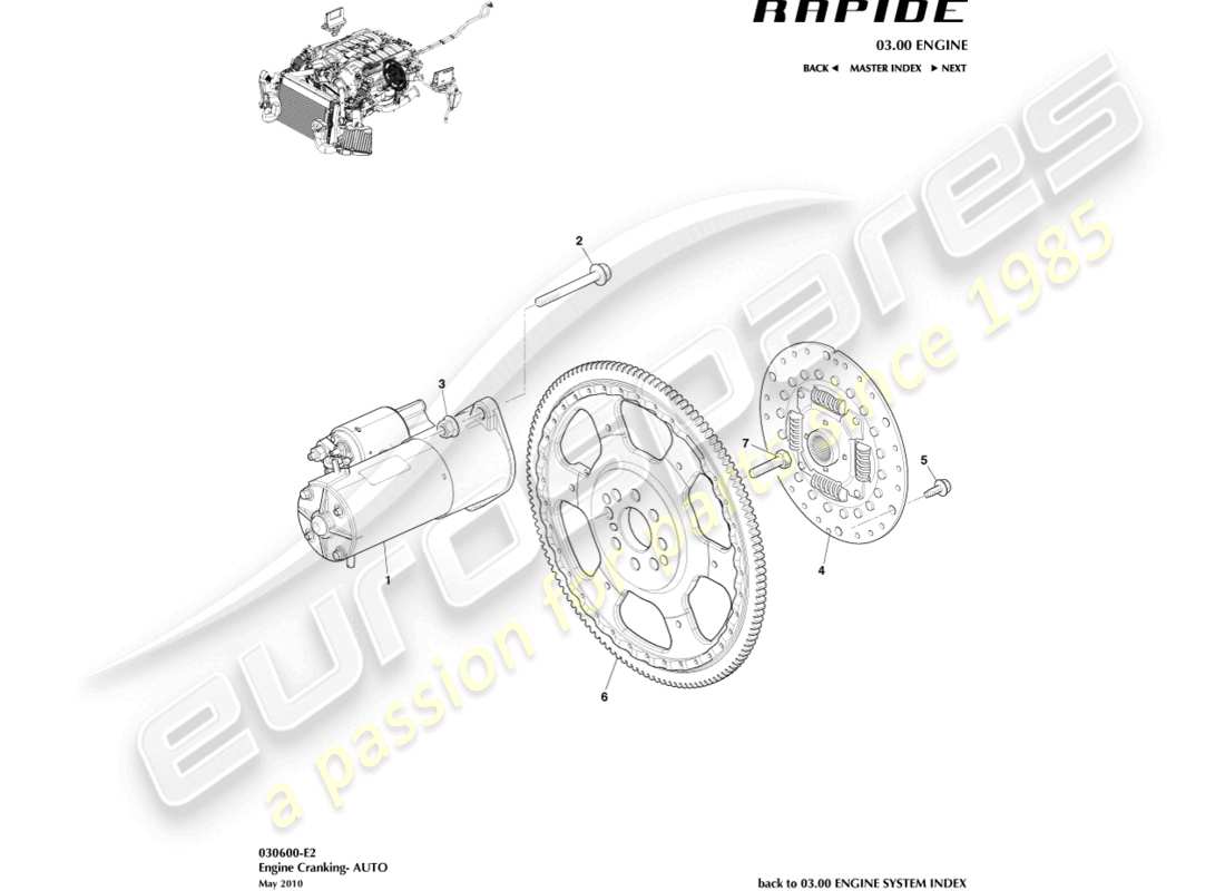 aston martin rapide (2010) engine cranking, auto parts diagram