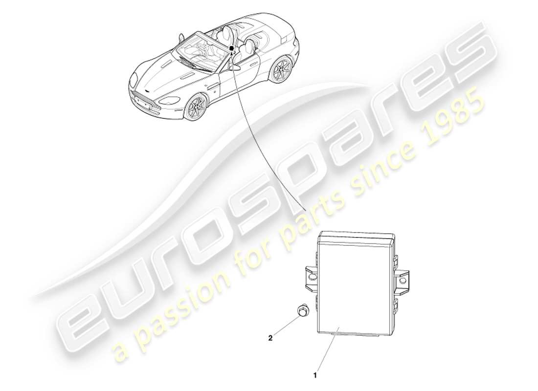 aston martin v8 vantage (2005) tonneau latch controller part diagram