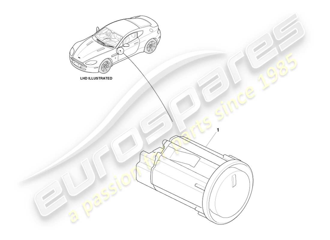 aston martin v8 vantage (2007) reduced guard switch part diagram