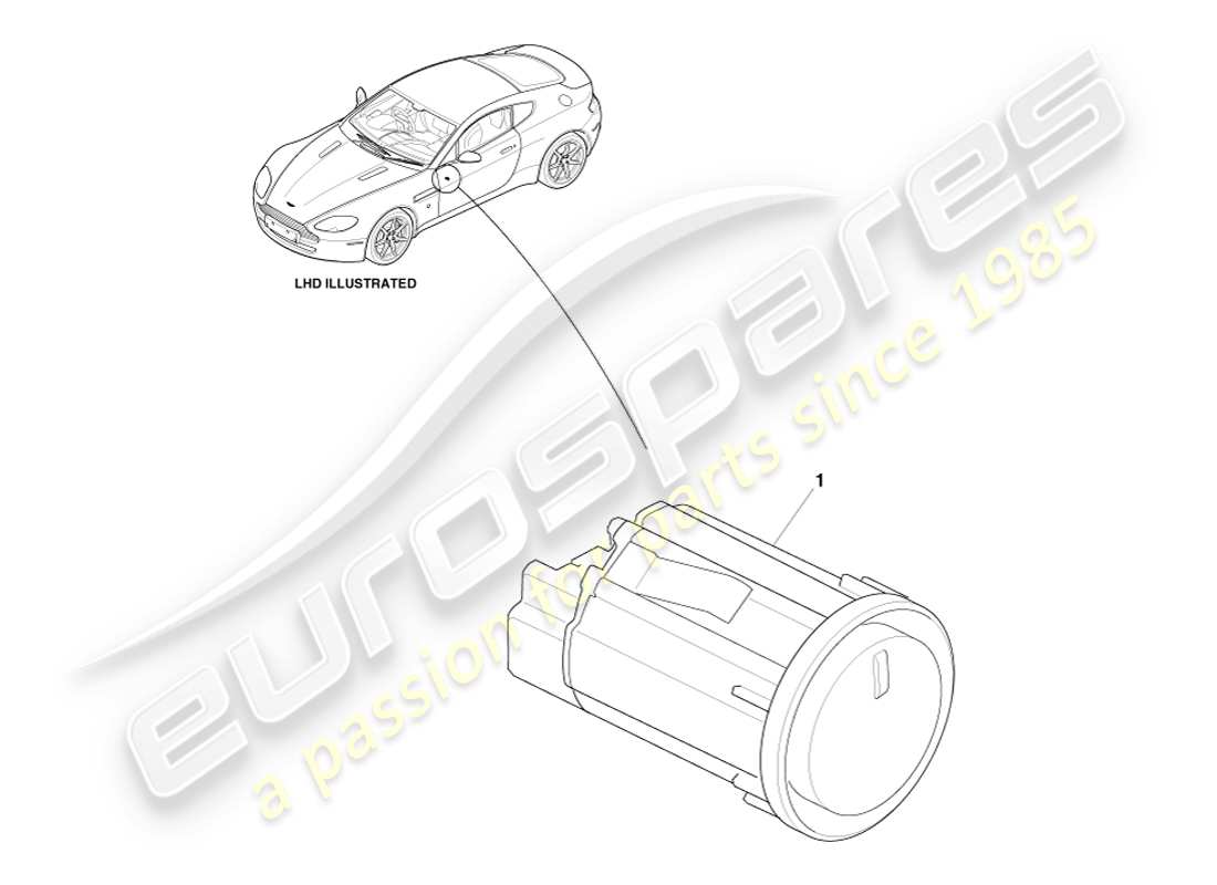 aston martin v8 vantage (2005) reduced guard switch part diagram