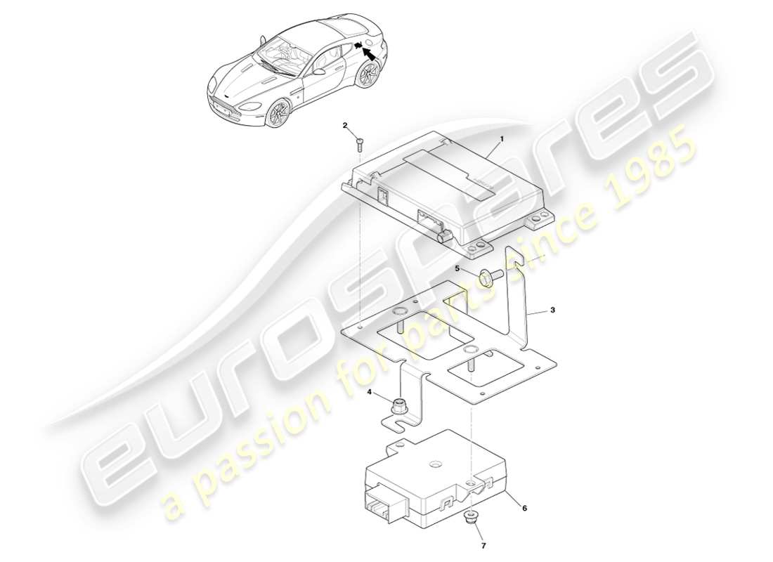 aston martin v8 vantage (2007) garmin navigation, coupe, 12my part diagram