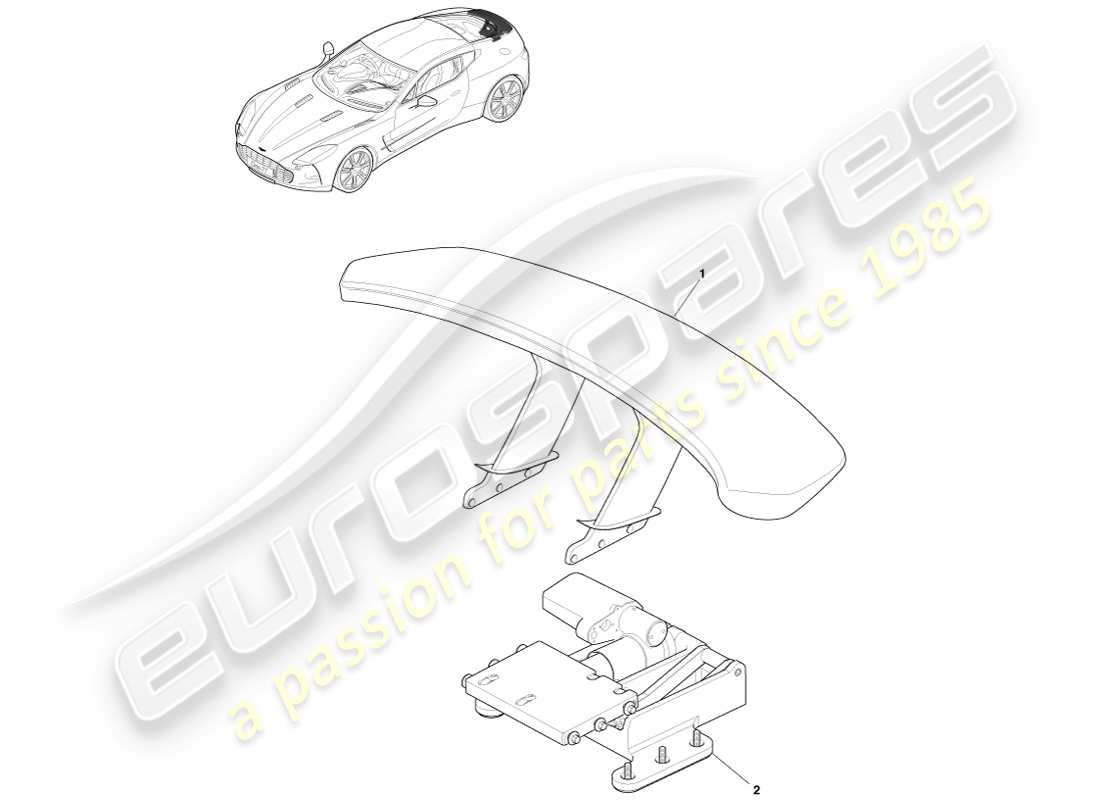 aston martin one-77 (2011) rear wing assembly part diagram