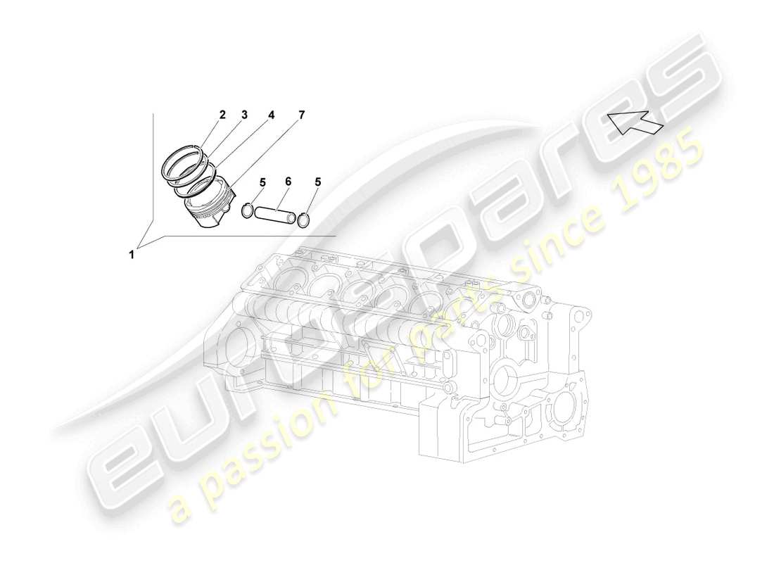 lamborghini lp640 roadster (2009) piston parts diagram
