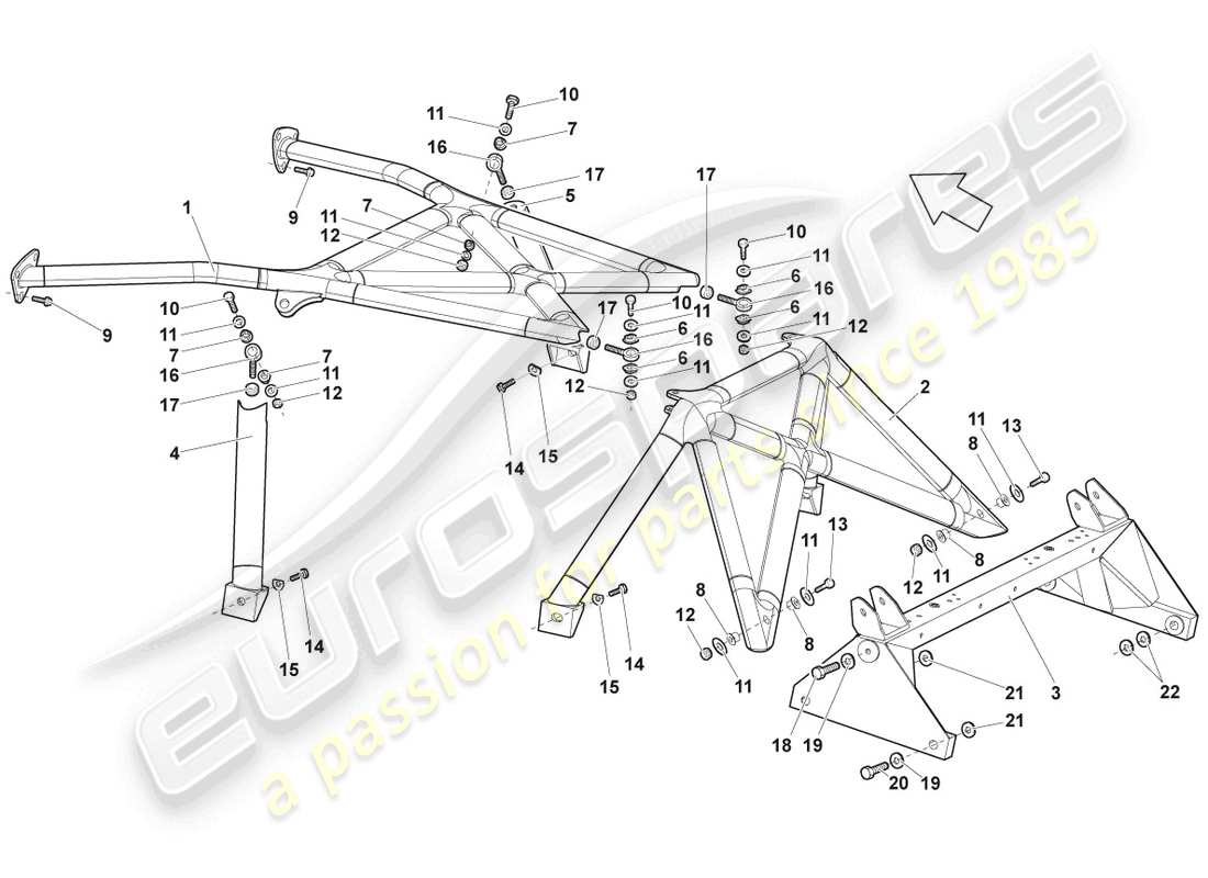 lamborghini lp640 roadster (2009) frame parts diagram