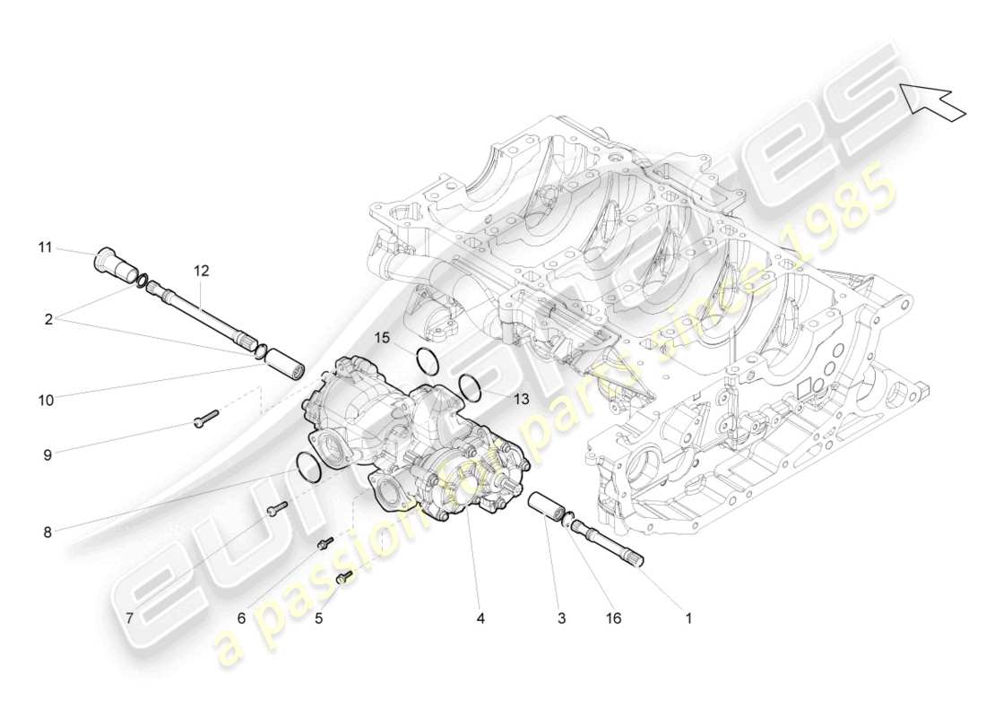 lamborghini gallardo coupe (2005) oil pump parts diagram
