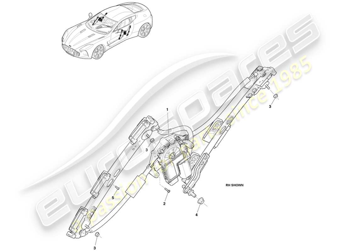 aston martin one-77 (2011) door window regulators part diagram