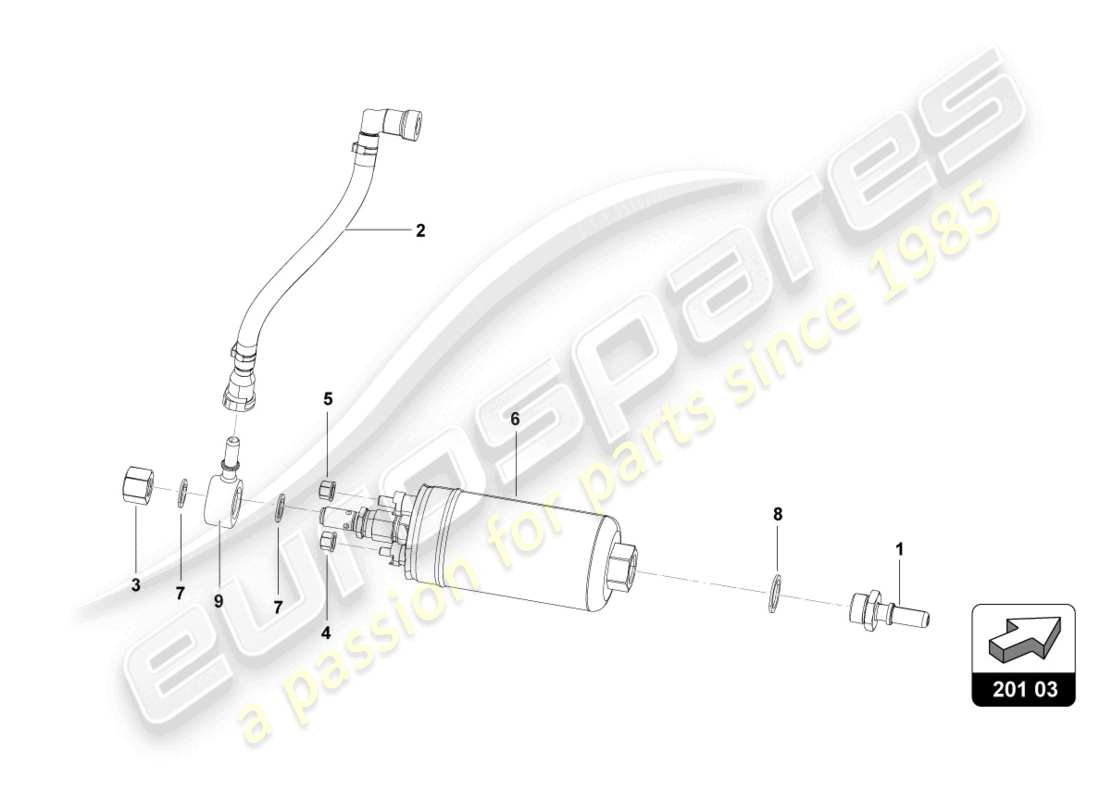 lamborghini super trofeo evo (2018) high pressure fuel pump part diagram