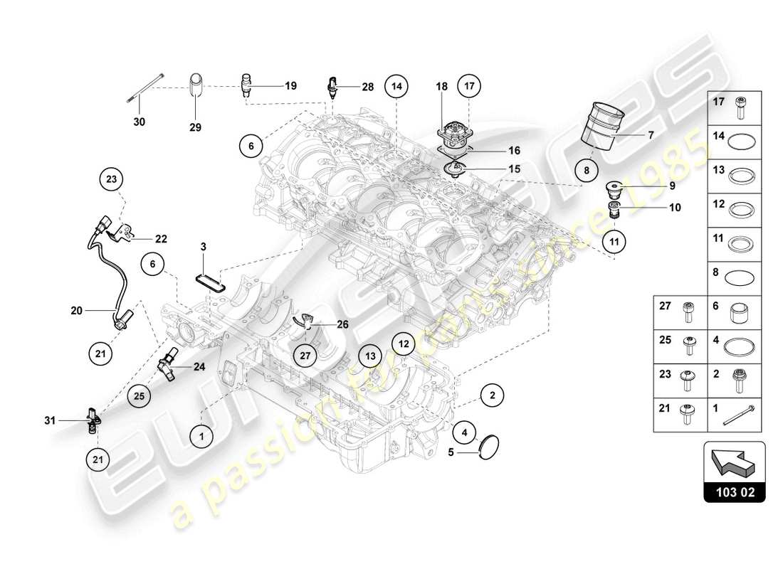 lamborghini lp770-4 svj roadster (2022) oil sump parts diagram