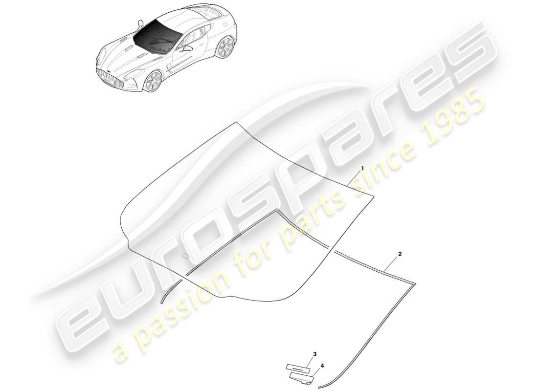 aston martin one-77 (2011) windshield part diagram