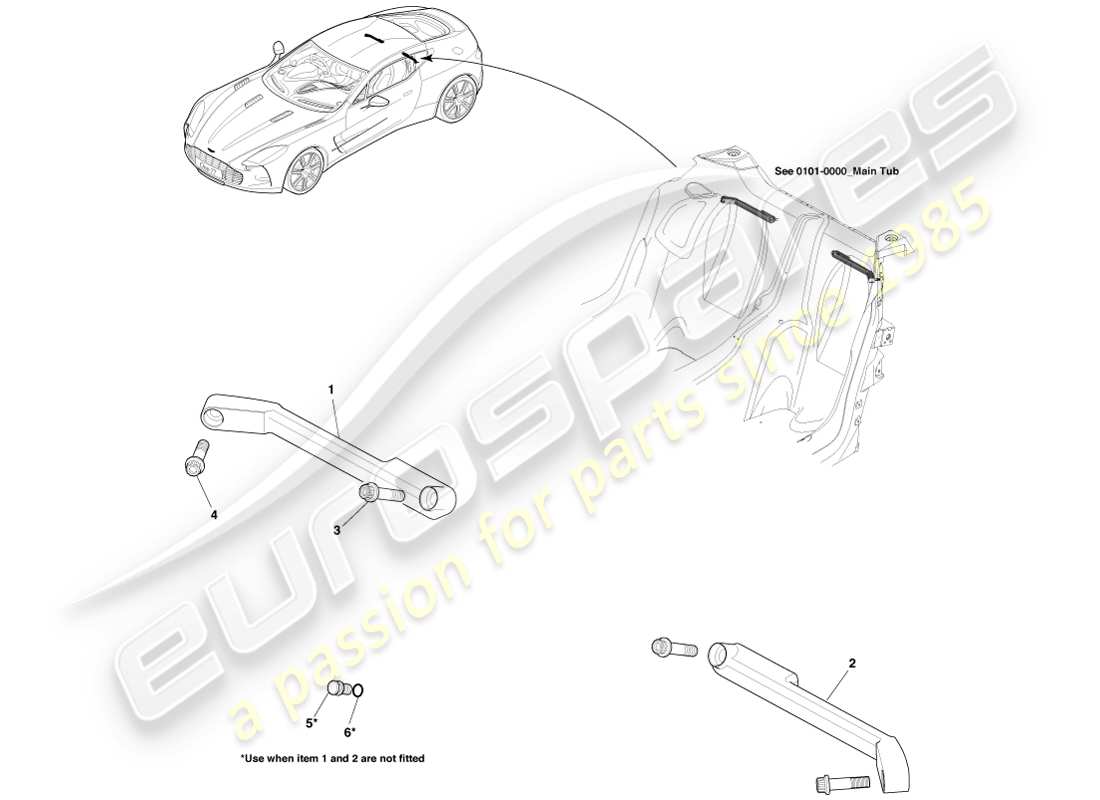 aston martin one-77 (2011) seat belts mounts part diagram