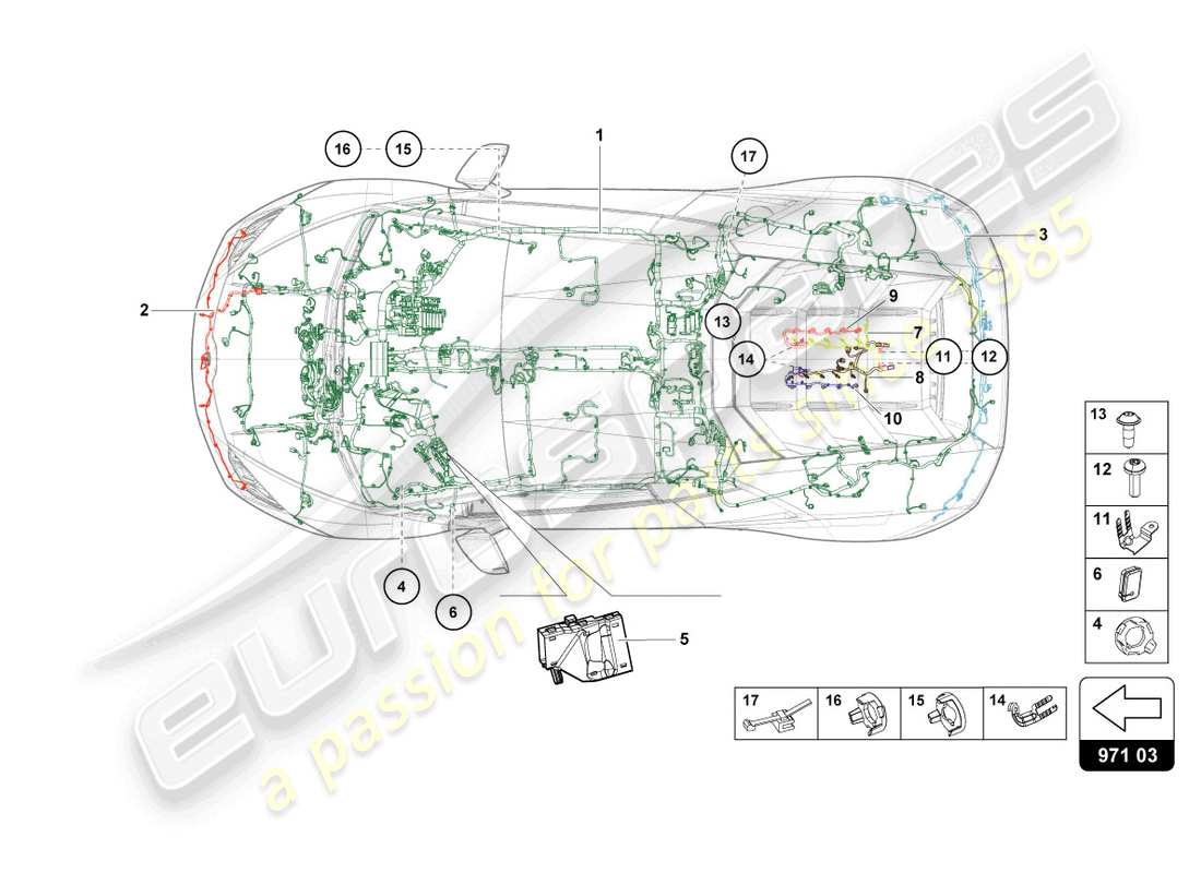 lamborghini evo coupe (2021) wiring center parts diagram