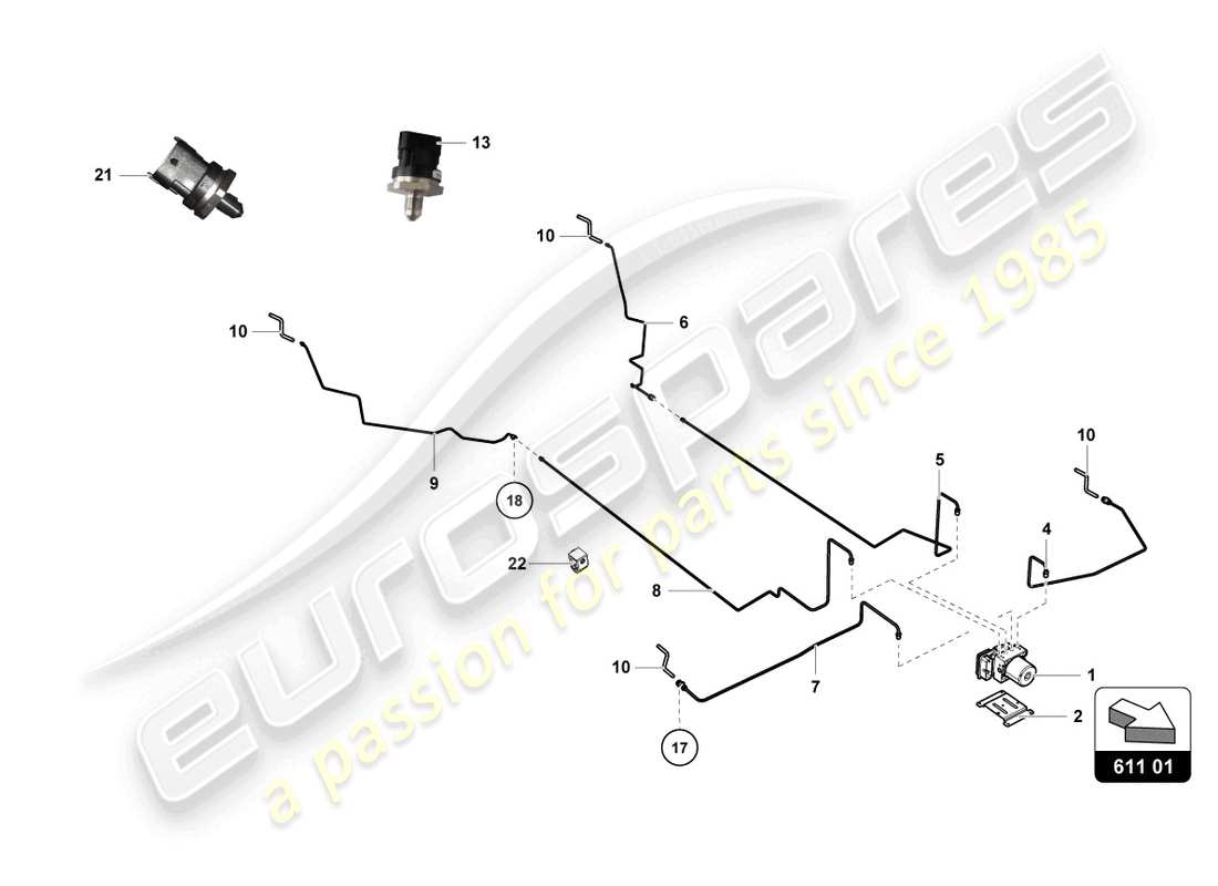 lamborghini super trofeo (2015) brake system parts diagram