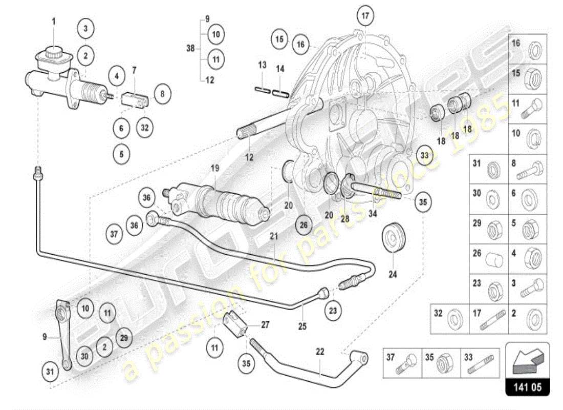 a part diagram from the lamborghini diablo parts catalogue