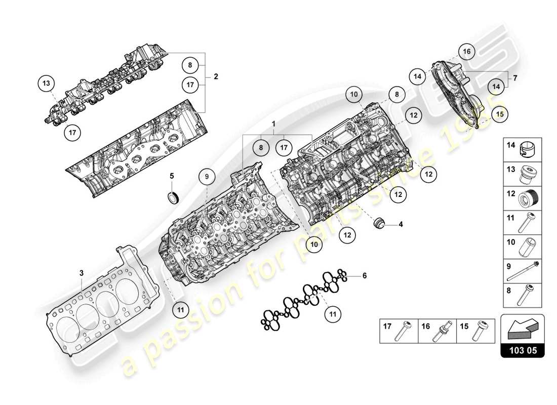 lamborghini urus (2022) cylinder head part diagram