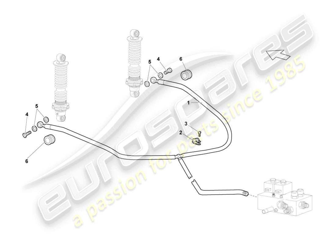 lamborghini lp640 coupe (2007) chassis (self-level. system) front parts diagram