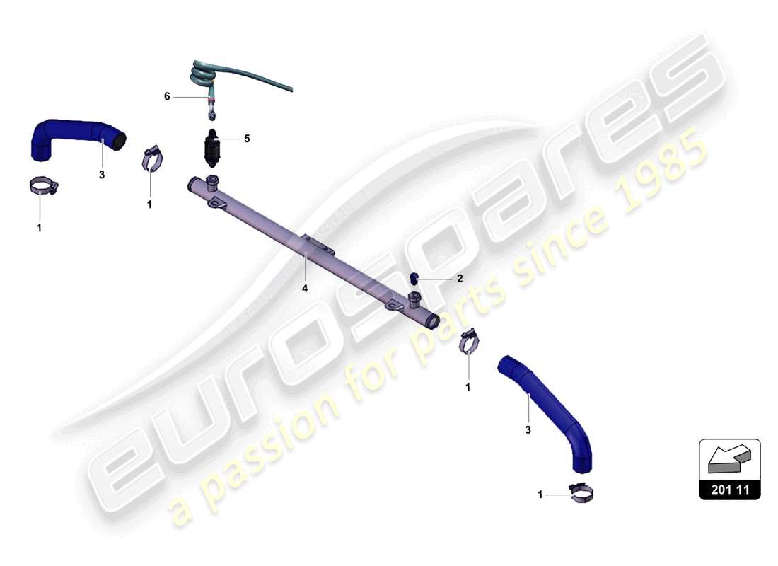 lamborghini super trofeo evo (2018) fuel system part diagram