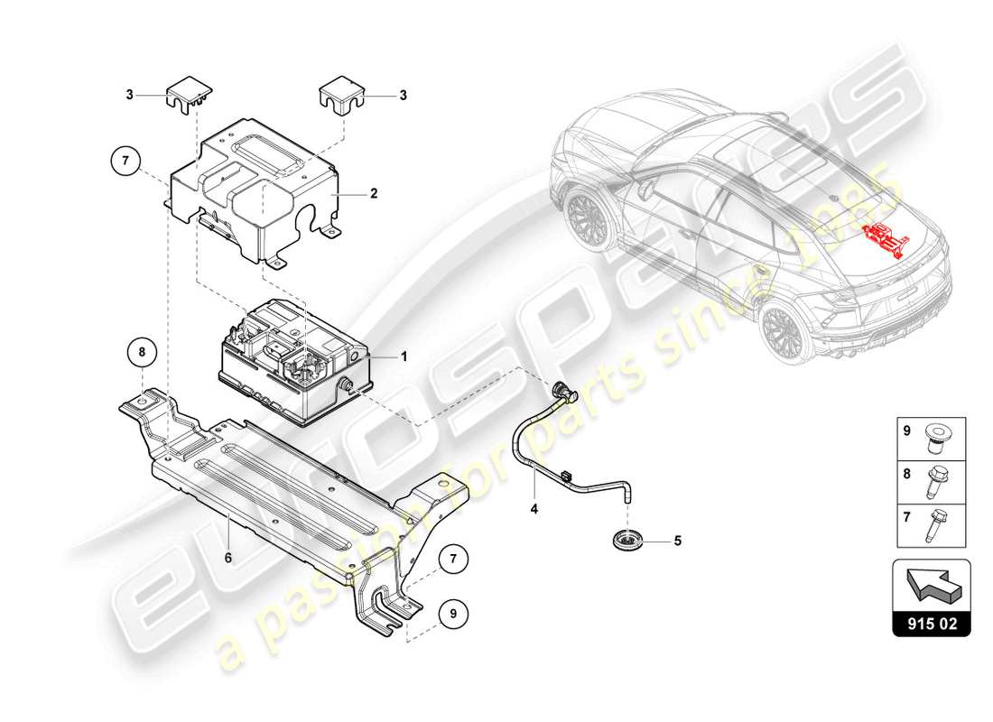 VIEW PARTS DIAGRAMS FROM THE LAMBORGHINI URUS PARTS CATALOGUE a part diagram from the lamborghini urus parts catalogue