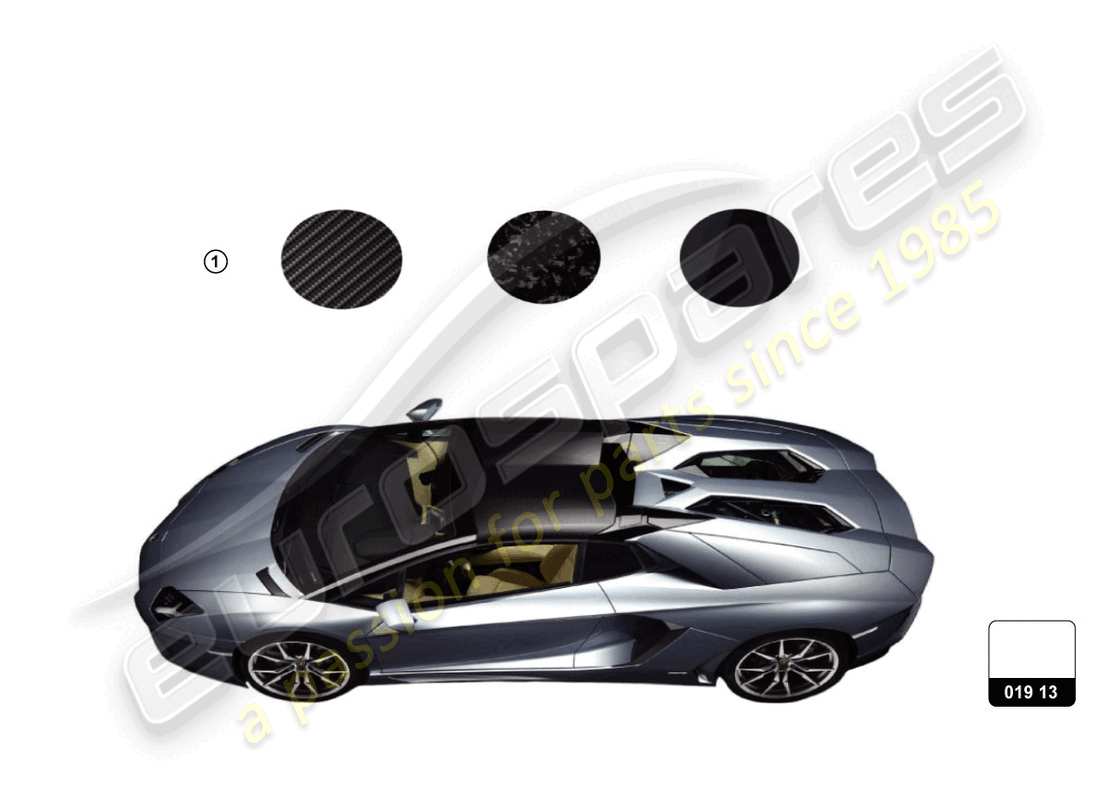 a part diagram from the lamborghini aventador ultimae roadster (accessories) parts catalogue