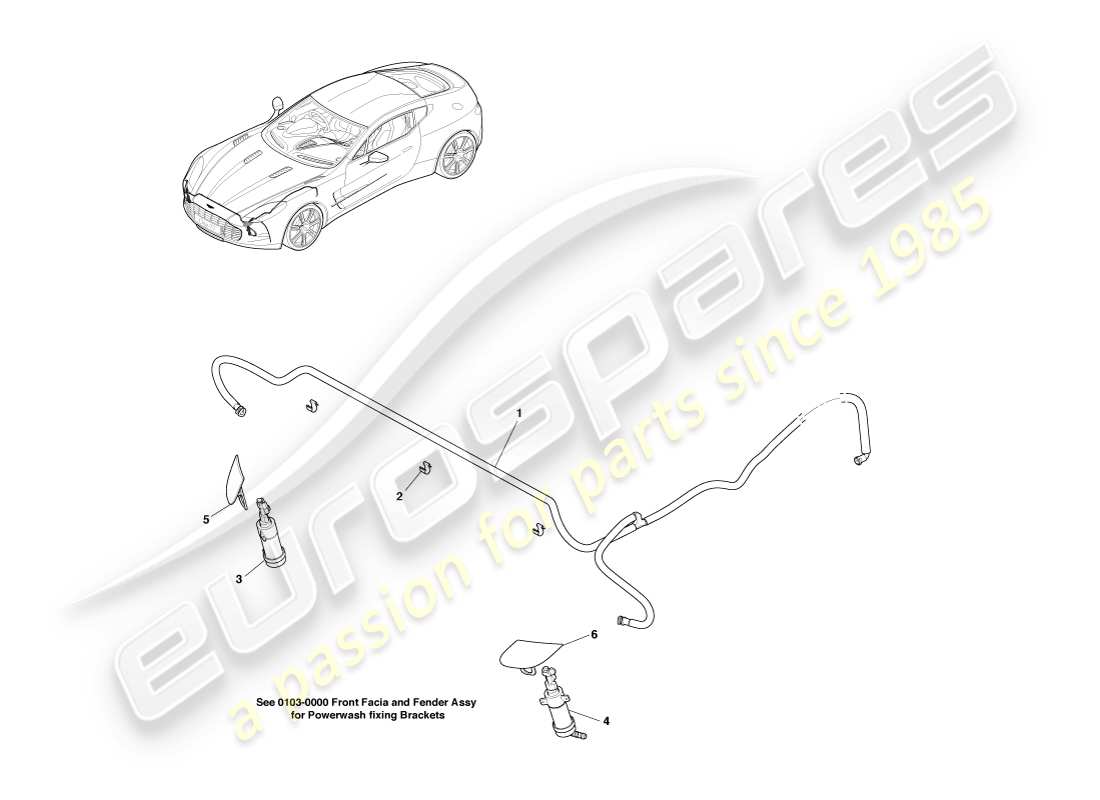 aston martin one-77 (2011) headlamp wash part diagram