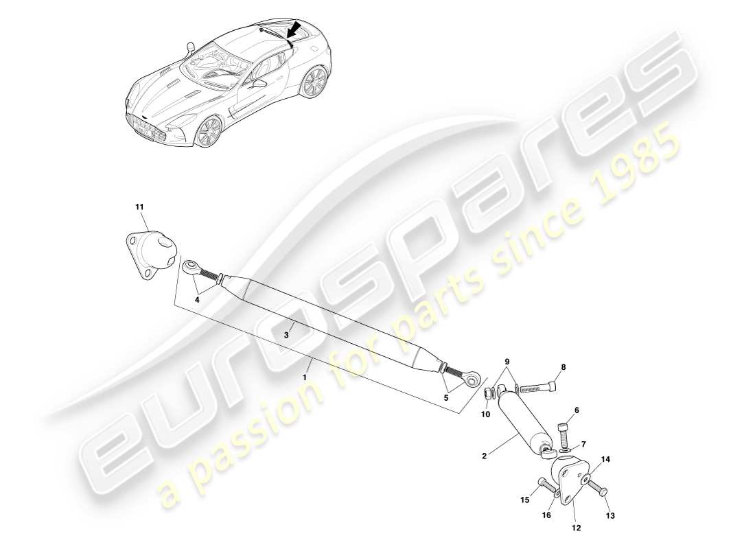 aston martin one-77 (2011) rear v brace part diagram