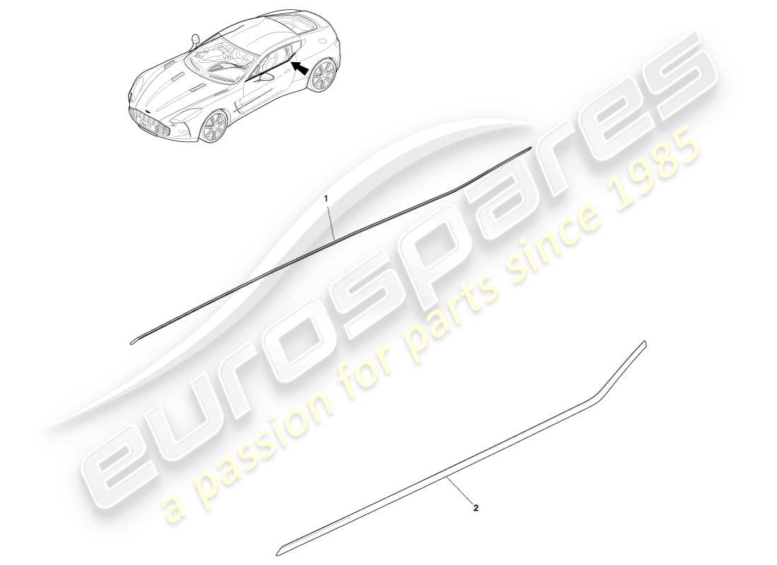 aston martin one-77 (2011) door waist trim part diagram