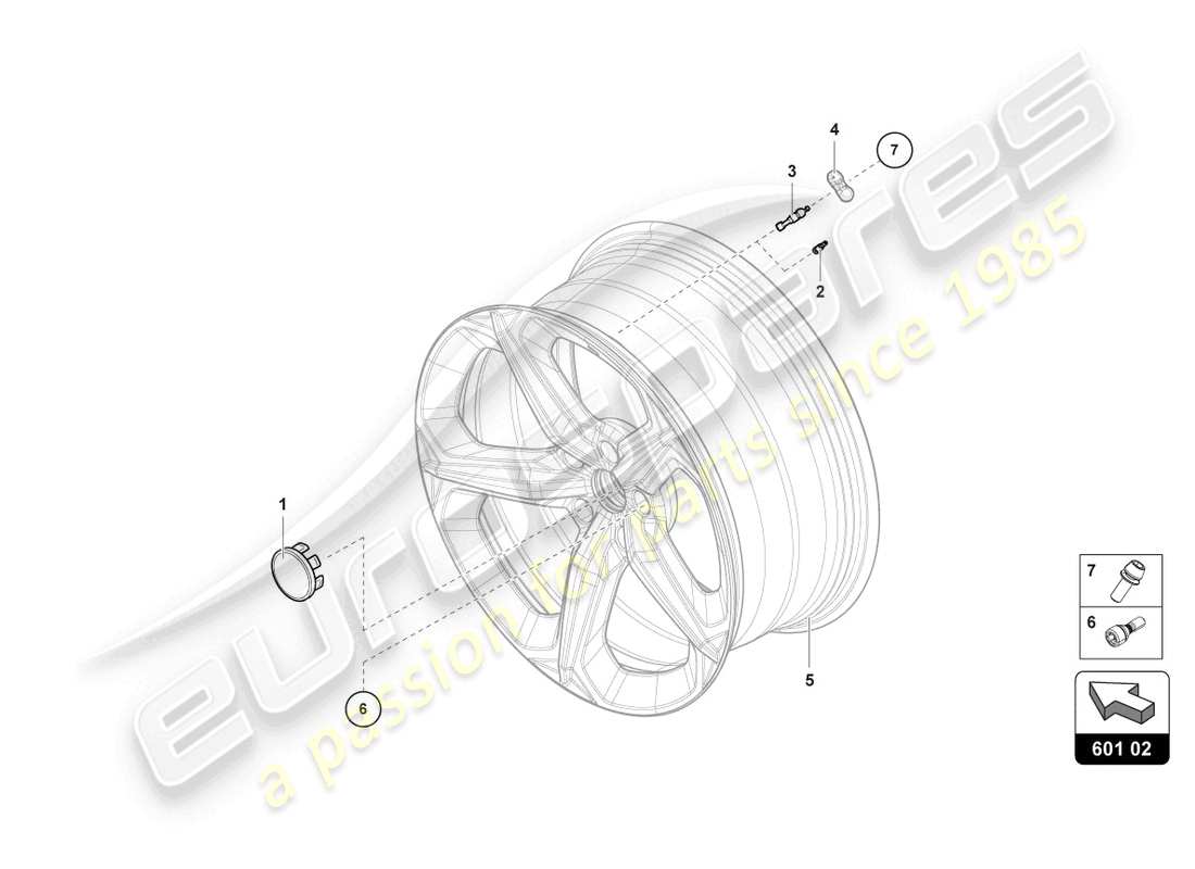 lamborghini urus (2021) tyre pressure sensor parts diagram