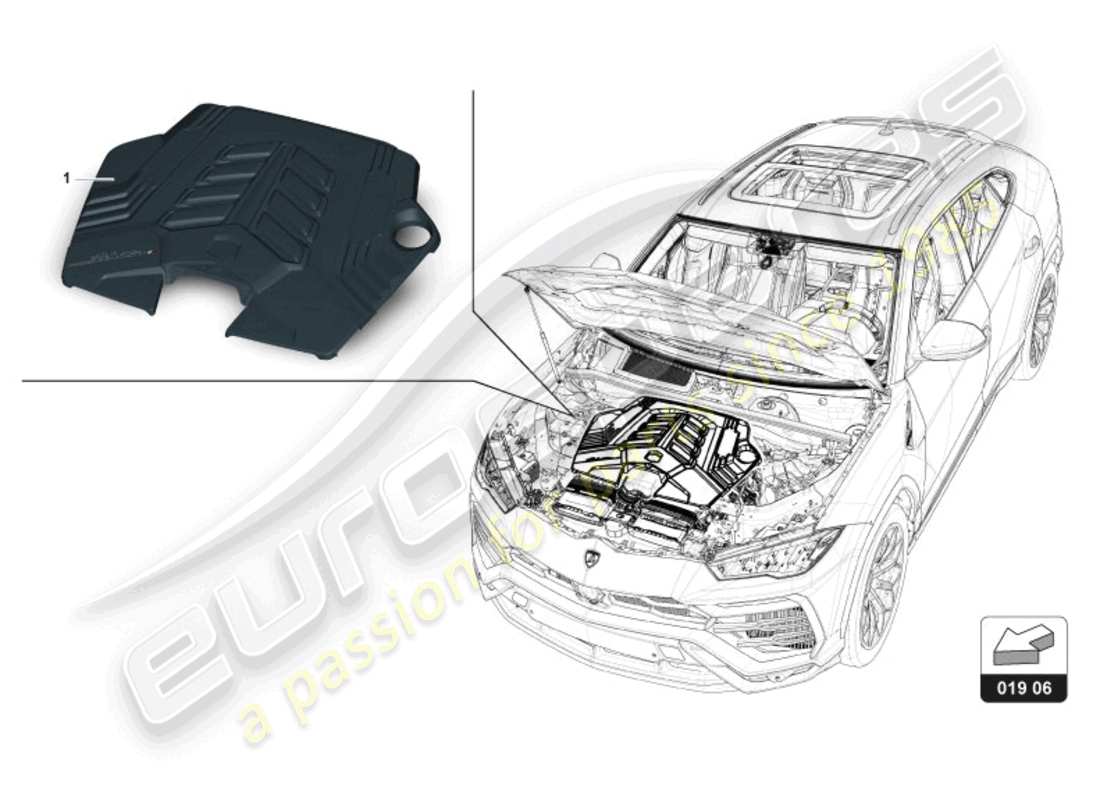 a part diagram from the lamborghini urus performante (accessories) parts catalogue