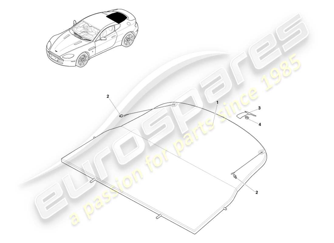 aston martin v8 vantage (2007) package tray assembly part diagram