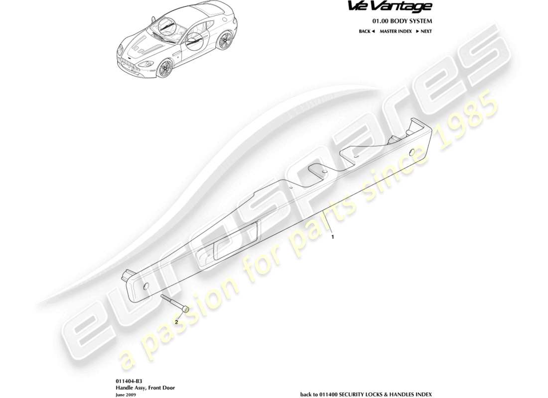 a part diagram from the aston martin v12 vantage (2013) parts catalogue