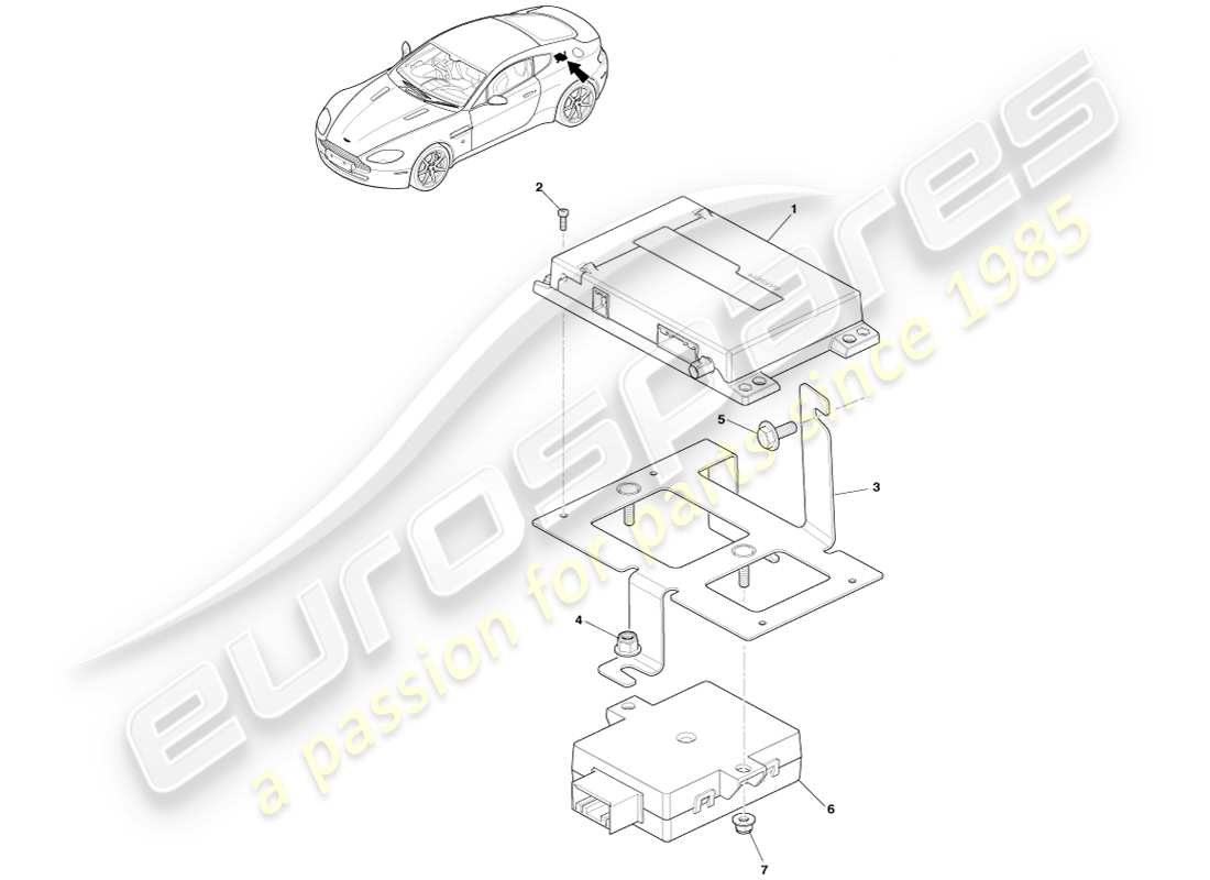 aston martin v8 vantage (2005) garmin navigation, coupe, 12my part diagram