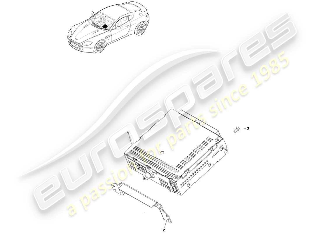 aston martin v8 vantage (2007) media player part diagram