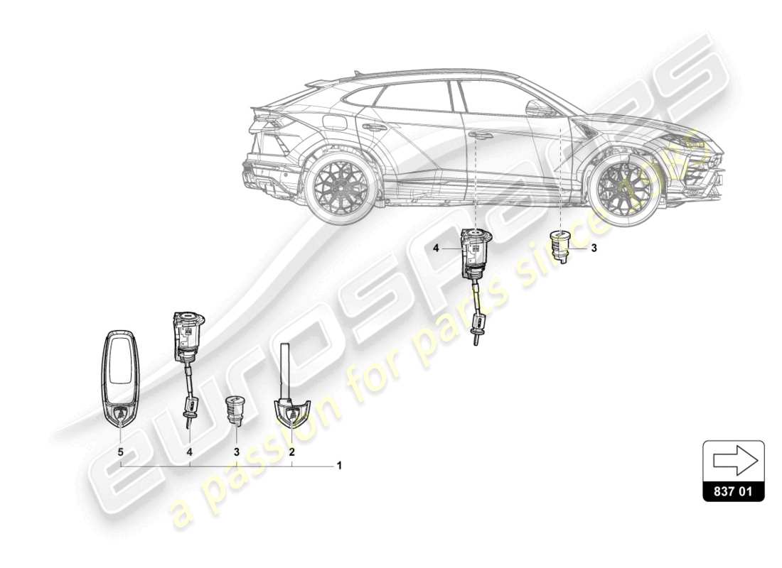 VIEW PARTS DIAGRAMS FROM THE LAMBORGHINI URUS PARTS CATALOGUE a part diagram from the lamborghini urus parts catalogue