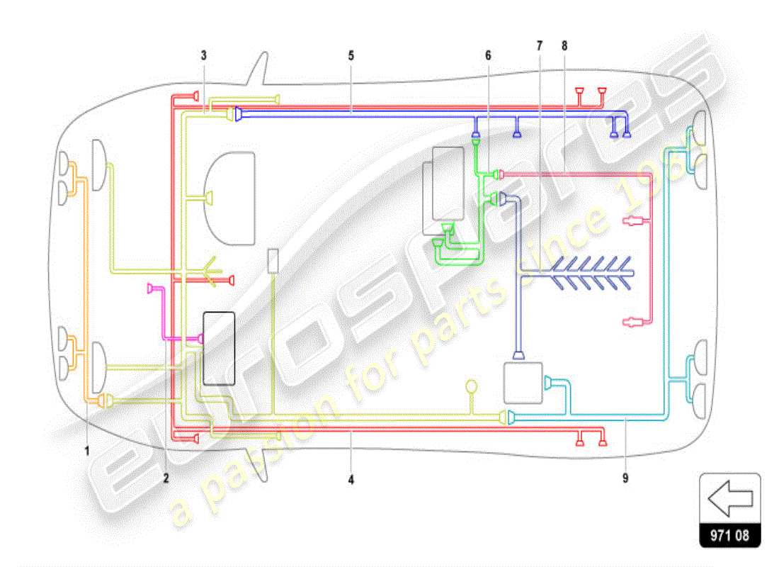 a part diagram from the lamborghini diablo vt (1995) parts catalogue