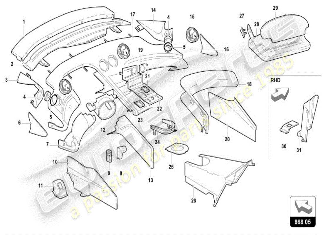 a part diagram from the lamborghini diablo parts catalogue