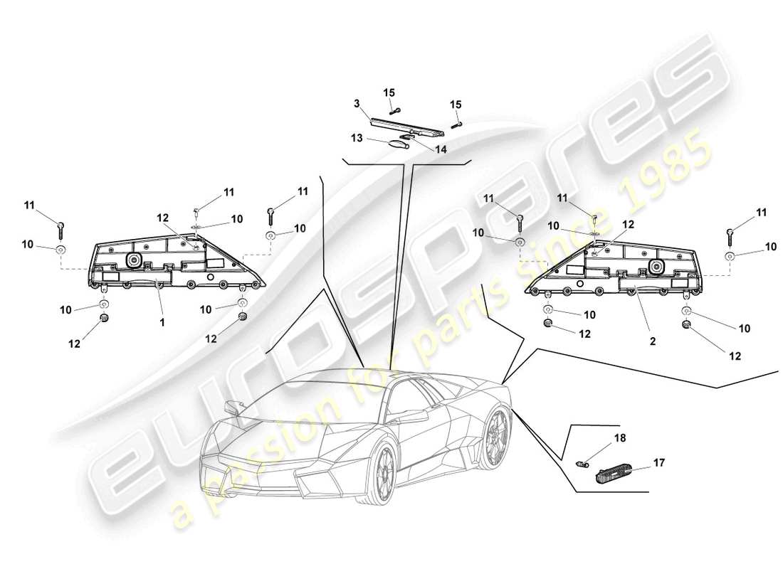 lamborghini reventon roadster led tail light part diagram